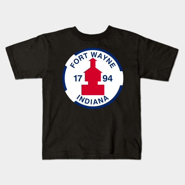 Fort Wayne Flag Decal Kids T-Shirt by zsonn